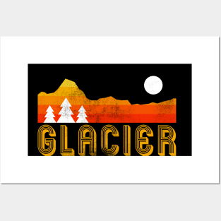 glacier national park retro vintage Posters and Art